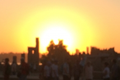 Mirror of sun over city