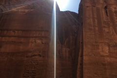 Window into sun splitting rock