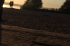 Mirror of love in the sunset