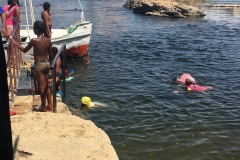 Window into children playing in the Nile